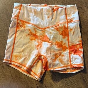 Balance Athletica Vibrant Orange Patterned Bike Shorts